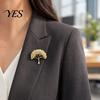 Rhinestone Brooch Pin, Wishing Tree Design Lapel Pin with Sparkling Layered Rhinestones, Hollow Branches Badge for Suits Coats Cheongsam Banquets