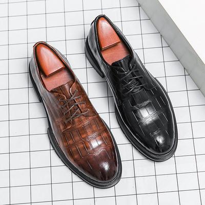Casual Leather Shoes British Pointed Business Dress Groom Wedding Nightclub Hairstylist Black