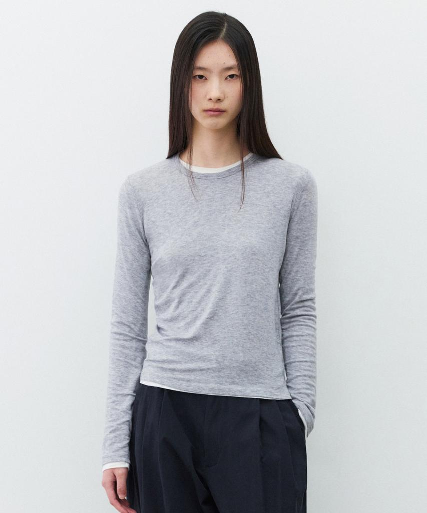 SUARE WOMEN Daily Wool Tencel Long Sleeve Melange