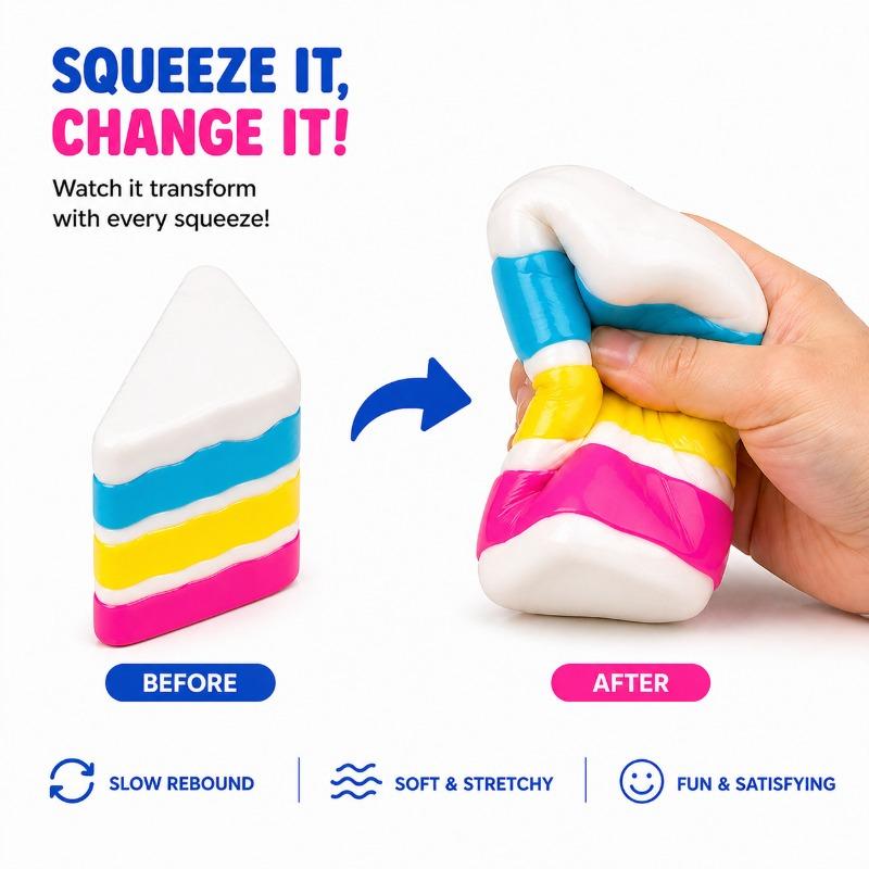 NeeDoh Nice Cube Schylling Pastel de Malta Juguete para Apretar - Un Juguete Sensorial para Apretar