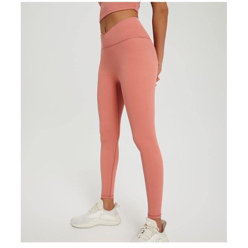 

V Waist Stylish Internet Celebrity Running Training Workout Pants Pink XL