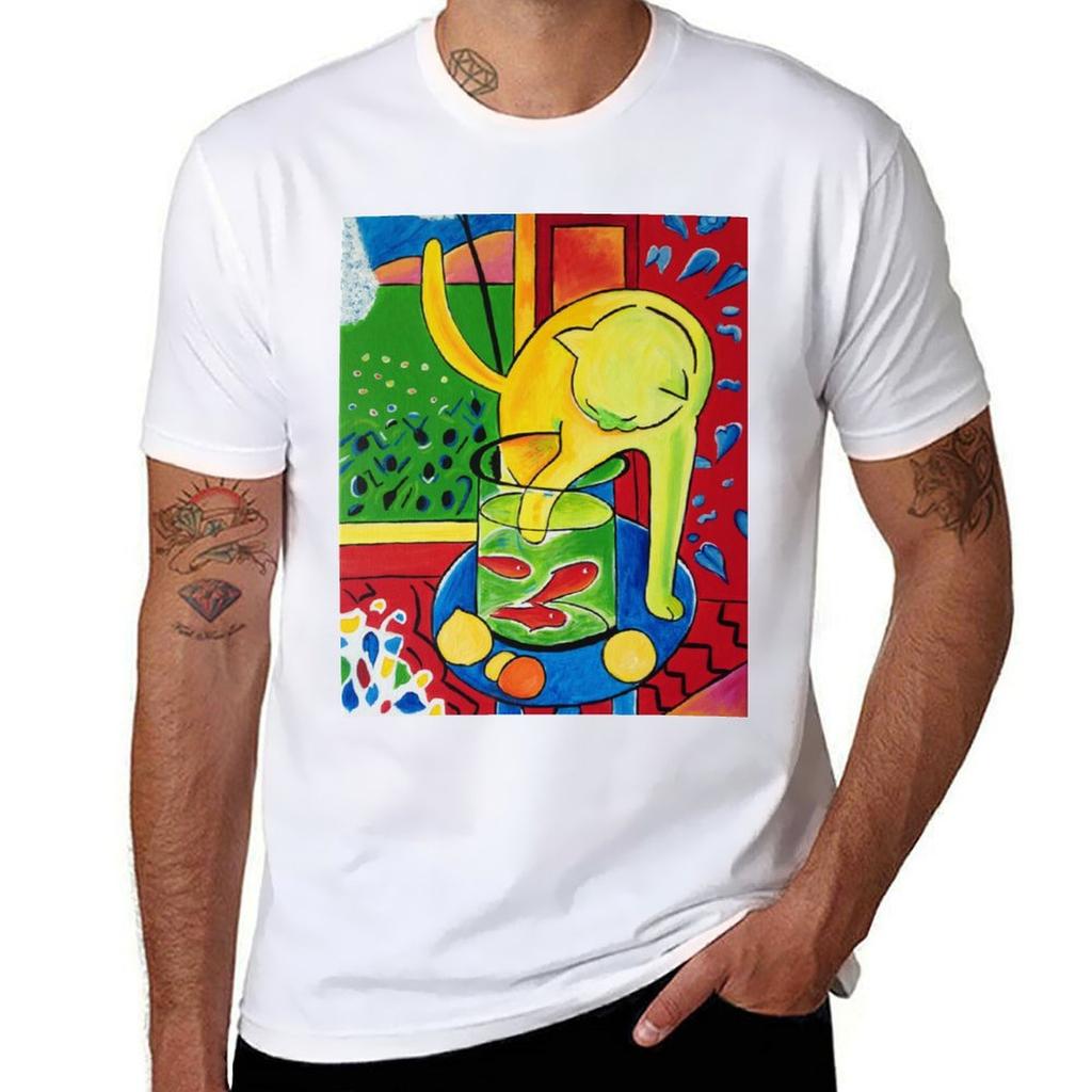 Le Chat Aux Poissons Rouges 1914 (The Cat With Red Fishes) Tshirt Construction Work Tee Shirt