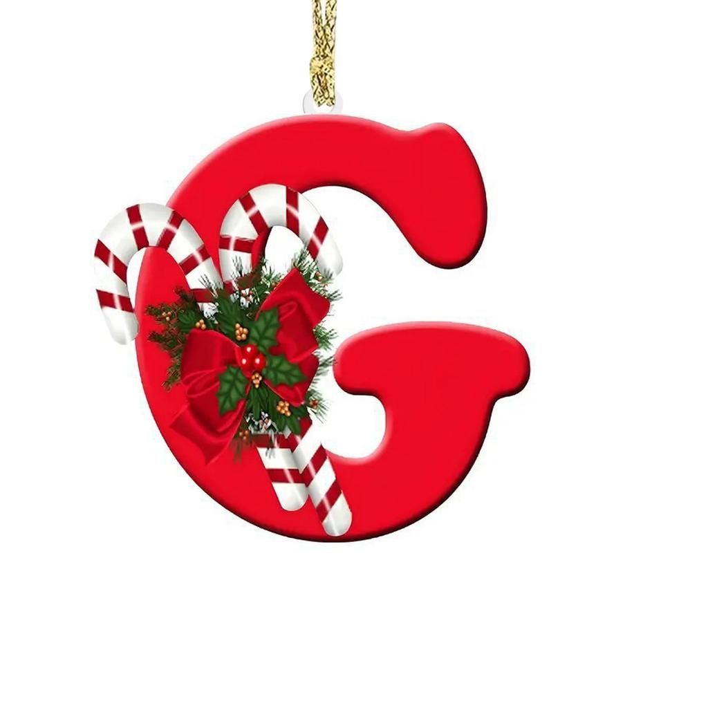1pc Christmas Pendant Acrylic 26 Letter Pendant Hanging Christmas Tree Ornament Accessories Xmas New Year Decor Ornaments