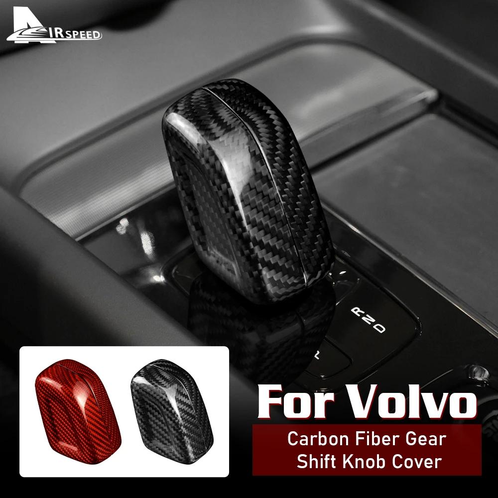 Car Gear Shift Knob Cover For Volvo XC40 XC60 XC90 V60 V90 S60 S90 2021 Carbon Fiber Accessories Interior Trim Sticker