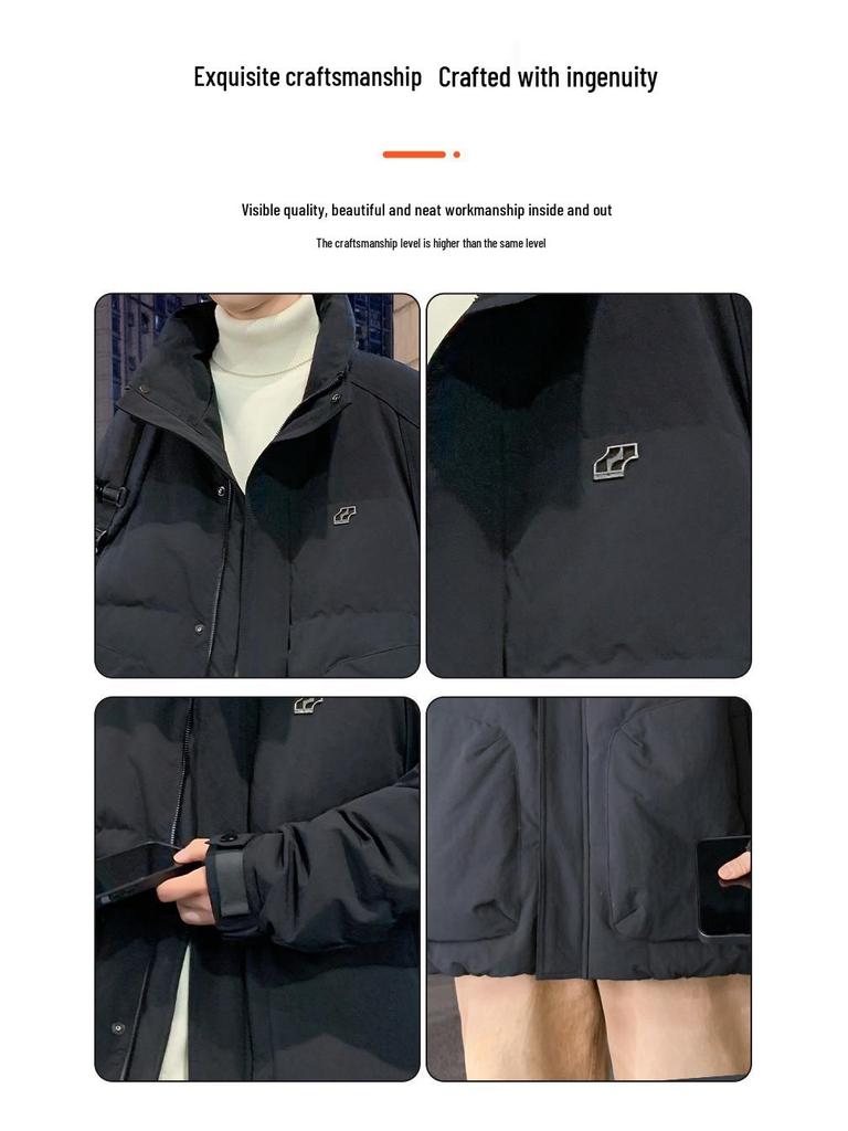 Men's Youth Down Jacket 2025: Thick, Warm, Dirt-Resistant Duck Down for Junior High & High School Students.