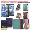 For Kindle Paperwhite 12th Generation Case 2024 Signature Edition 7 Inch Leather Case with Hand Strap SA568B Auto Sleep Cover