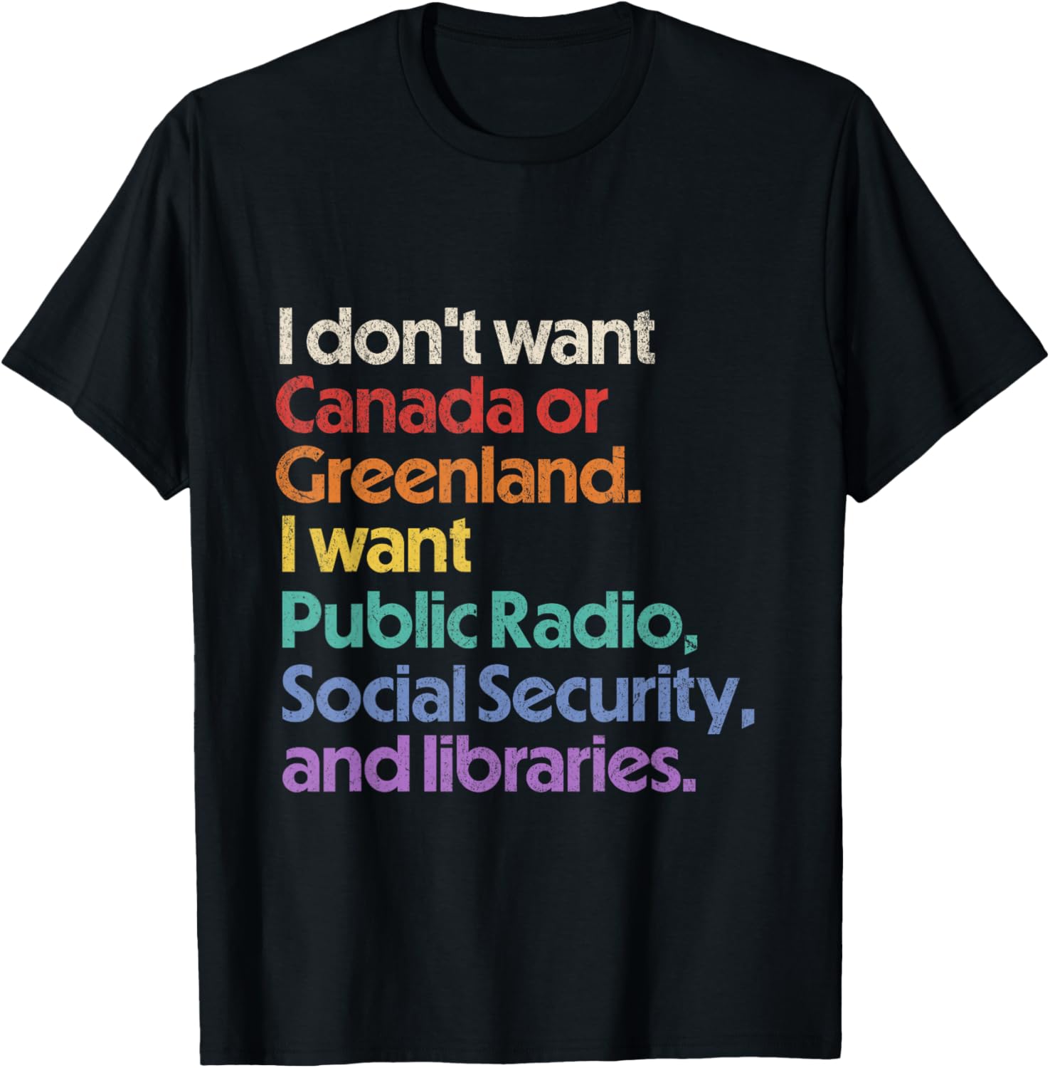 Protect Public Broadcasting, Social Security, Libraries T-Shirt S разноцветный