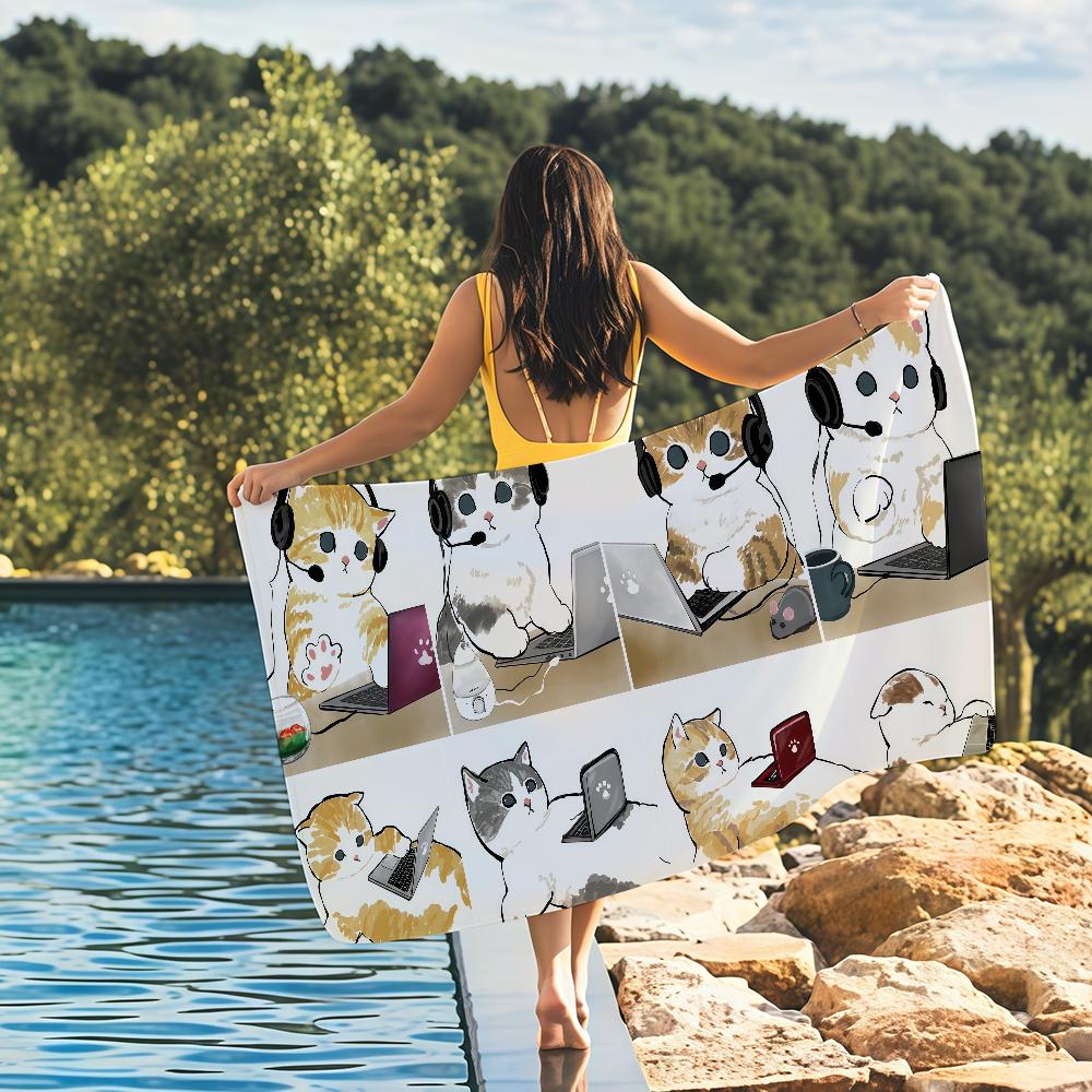 Cute M-Mofusand Towel Bleach Towels Yoga Gym Lightweight Portable For Swimming Shower Travel Sports Accessories Sandproof