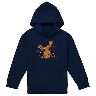 Childrens/Kids Groot Christmas Lights Pull Over Hoodie