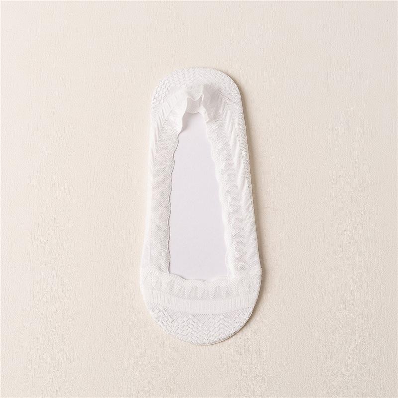 Women's Lace Invisible Stockings Spring/Summer Ultra-Thin Shallow Cut Breathable Silicone Lace Boat Socks Short Socks