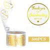 500 Sheets Per Roll Gold Foil Sticker Round Transparent Wedding Sticker Sealing Sticker
