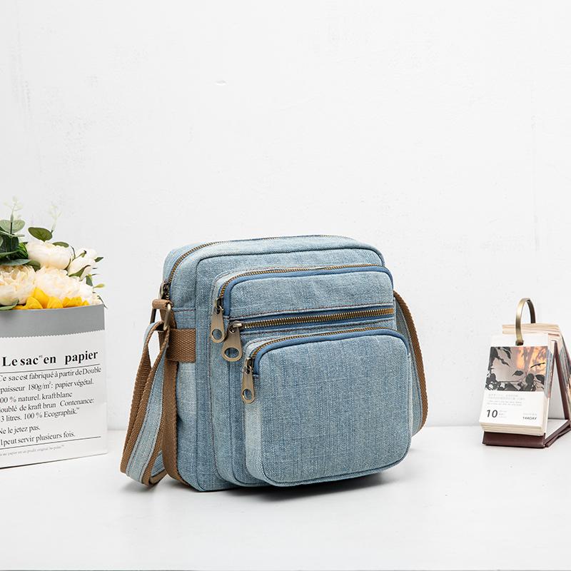 Casual Denim Women Shoulder Bags small Multi-pocket ladies Handbags blue Cowboy Female messenger bags wallet bolsas