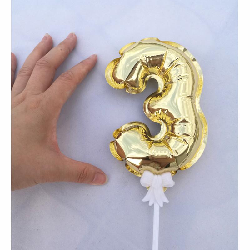 

14 см Самонадувающийся алюминиевый шар с цифрой, Украшение для торта, Вставка 0-9 для вечеринки по случаю дня рождения.