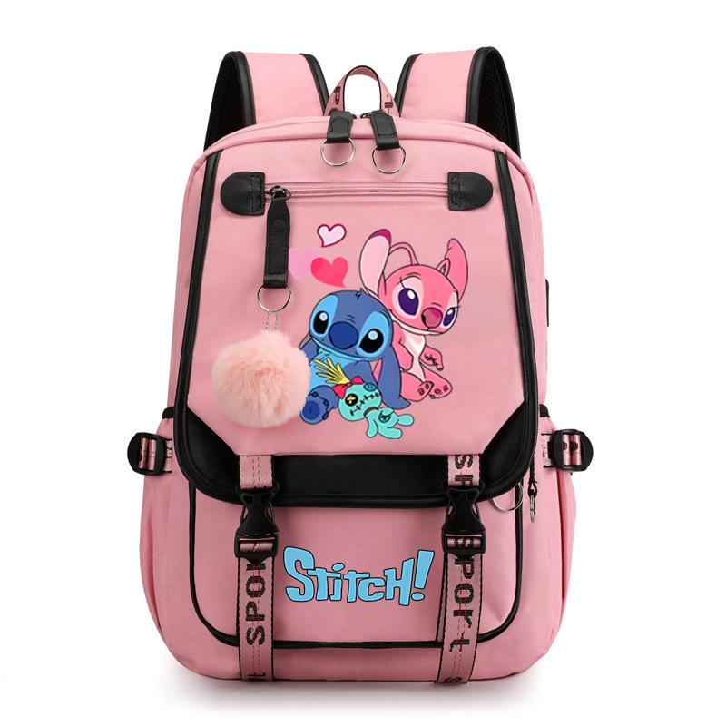 Cute Cartoon Printed Schoolbag Junior High School Student High School Student With Usb Multi-Function Student Schoolbag