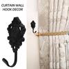 2Pcs Zinc Alloy Curtain Holdbacks Vintage Rose Design Side Holders Tieback Hooks for Walls Living Room Bedroom