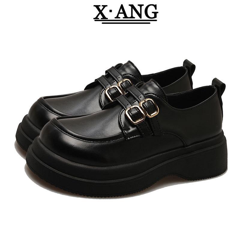 Leather women's shoes spring new small leather shoes platform Mary Jane shoes one pedal single shoes