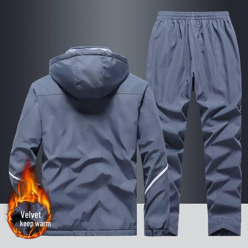 Conjunto de Ropa Deportiva para Hombre con Forro Polar para Otoño/Invierno