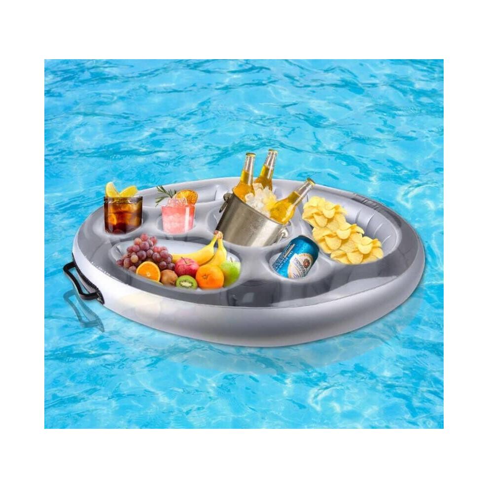 Havre de paix gonflable au bord de la piscine, accessoires pour spa pour adultes, plateau flottant, grande capacité multi-usage pour les fêtes