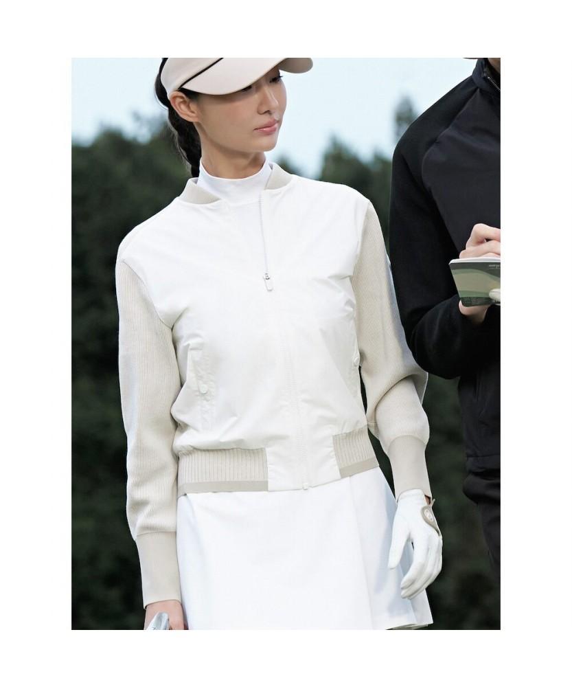 BEANPOLE GOLF [B_Under] Women'S Knit Hybrid Full-Zip Cardigan - Beige (Bj6151L01A)