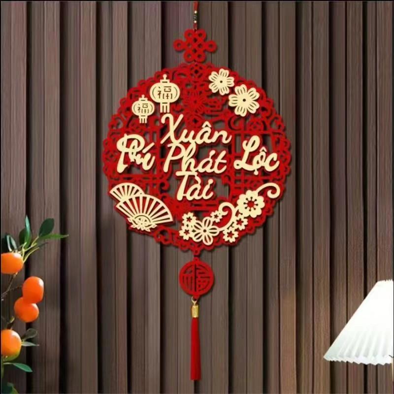 

FUBEICHLY 2026 Lunar New Year Decorations - Traditional Tet Festival Hanging Ornaments with Tassels, Asian Spring Festival Home