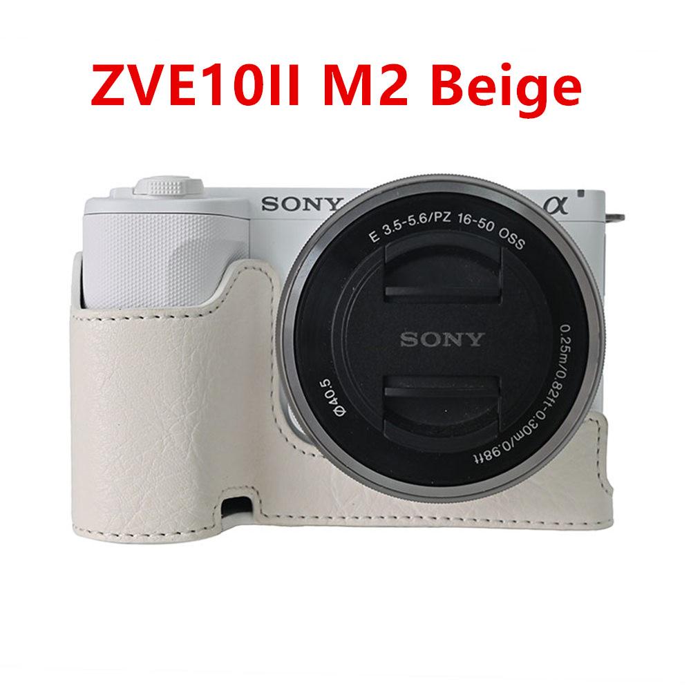 Camera Half Case for Sony A6700 A6400 A6300 A6100 A6000 ZVE10 ZVE10II ZVE10M2 A7R5 A7CII A7C2 Bottom Opening Cover PU Leather