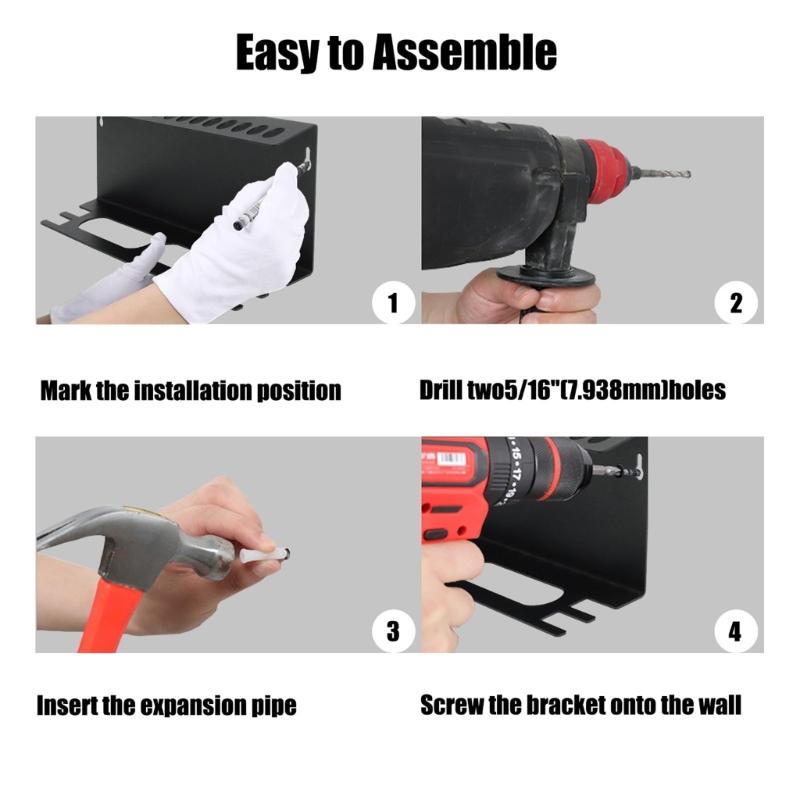Space Saving Screwdriver Holder and Spanner Organizer Steel Construction Garage Tool Rack Hammers and Wrench Stand