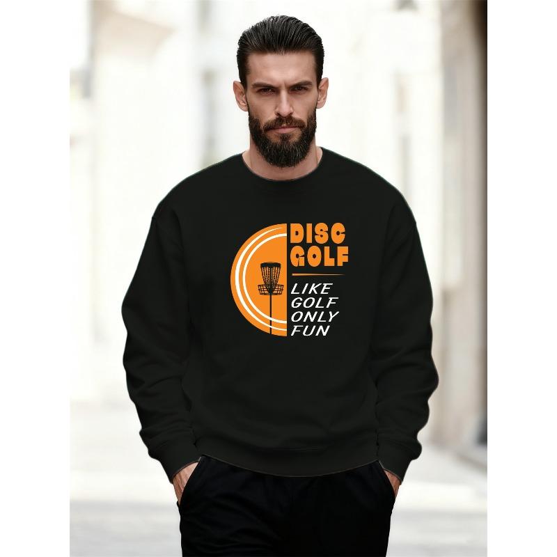 Men'S Casual Round-Neck Sweatshirt with Disc Golf Pattern