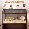 Hamsterkäfig 2-in-1 mit Aufbewahrungsschrank für Nagetiere Syrische Hamster und Mäuse Stahl und Acryl Schwarz