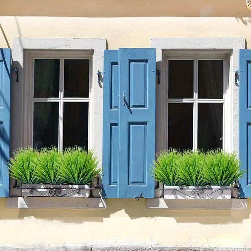 2Pcs Artificial Plastic 7-branch Grass Plant Green Grass Imitation False Plant Home Decoration Gardening Grass Outdoor Decor