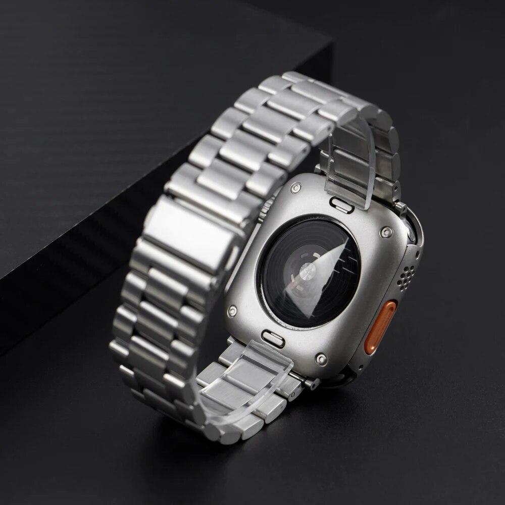 Stainless Steel Strap+case for Apple Watch 44mm 45mm 41mm 40mm Upgrade TPU Case Iwatch Series 9 8 7 6 SE 5 4 Metal Bracelet