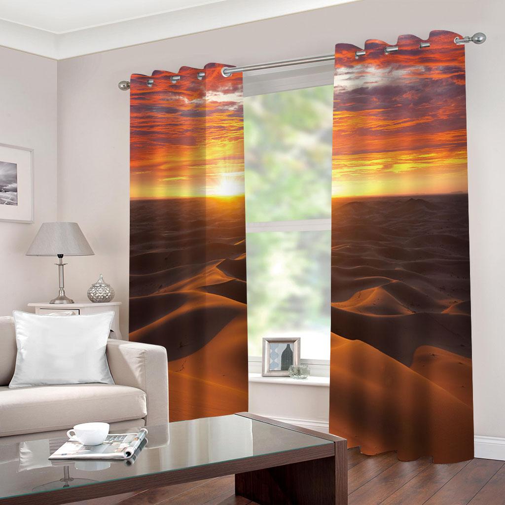 Sunset Sea Sail Theme Room Decoration Shade Cloth Landscape Series Living Room Bedroom Balcony Home Decoration Curtains
