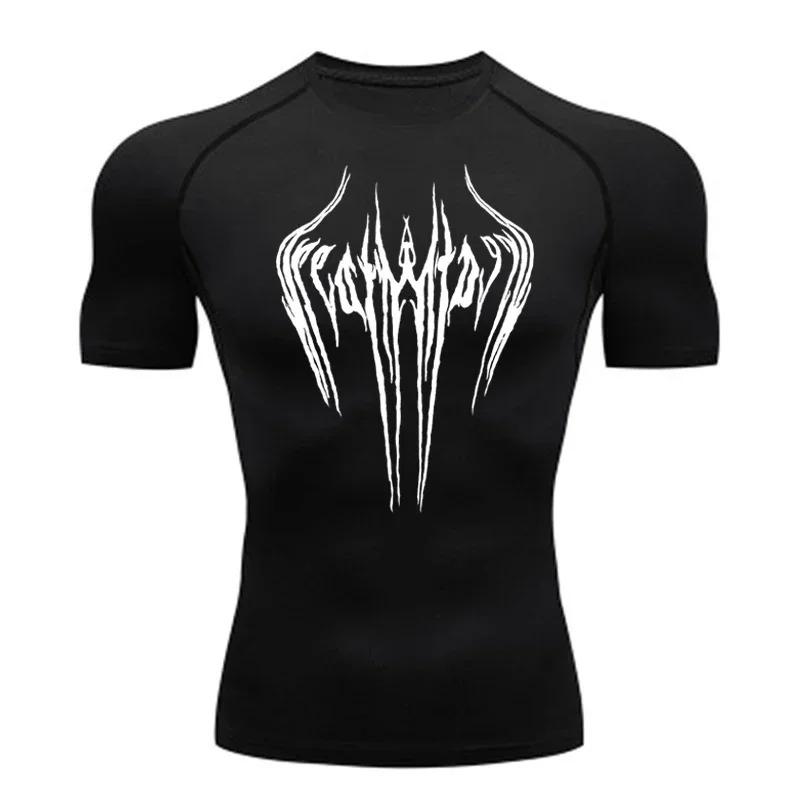 Высокоэластичная мужская дышащая компрессионная спортивная футболка с коротким рукавом для фитнеса, бега, тренировок, удобный спортивный топ S