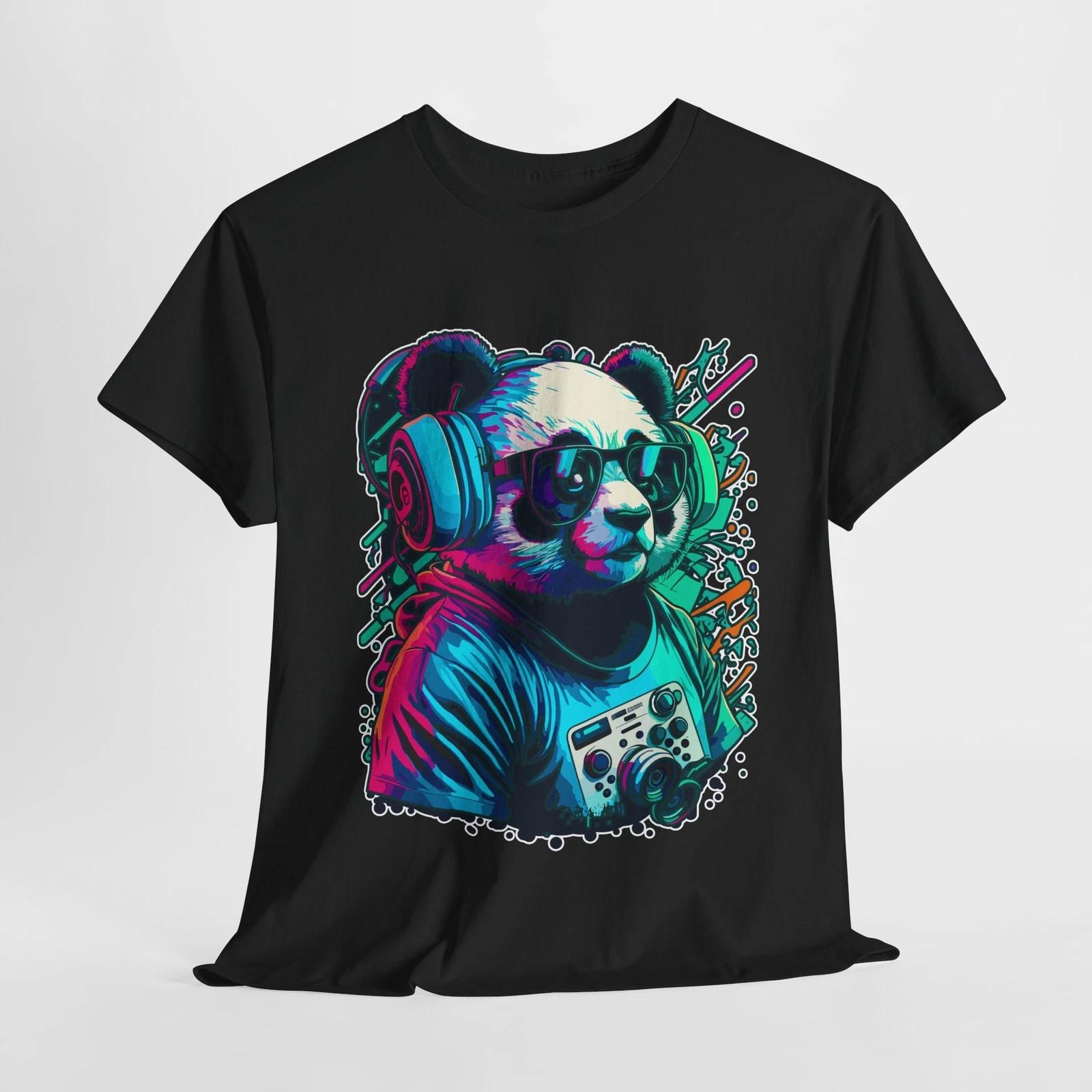 Colorful Panda Graphic Tee, Fun Unisex Cotton T-Shirt, Unique Gift, Panda [...] L