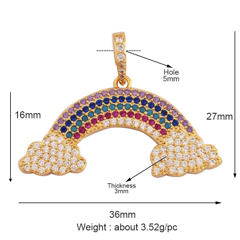 New Trendy Shining Space Sun Moon Star Charm Pendant, Gold Inlaid Cubic Zirconia Jewelry Necklace Bracelet Making Supply L44