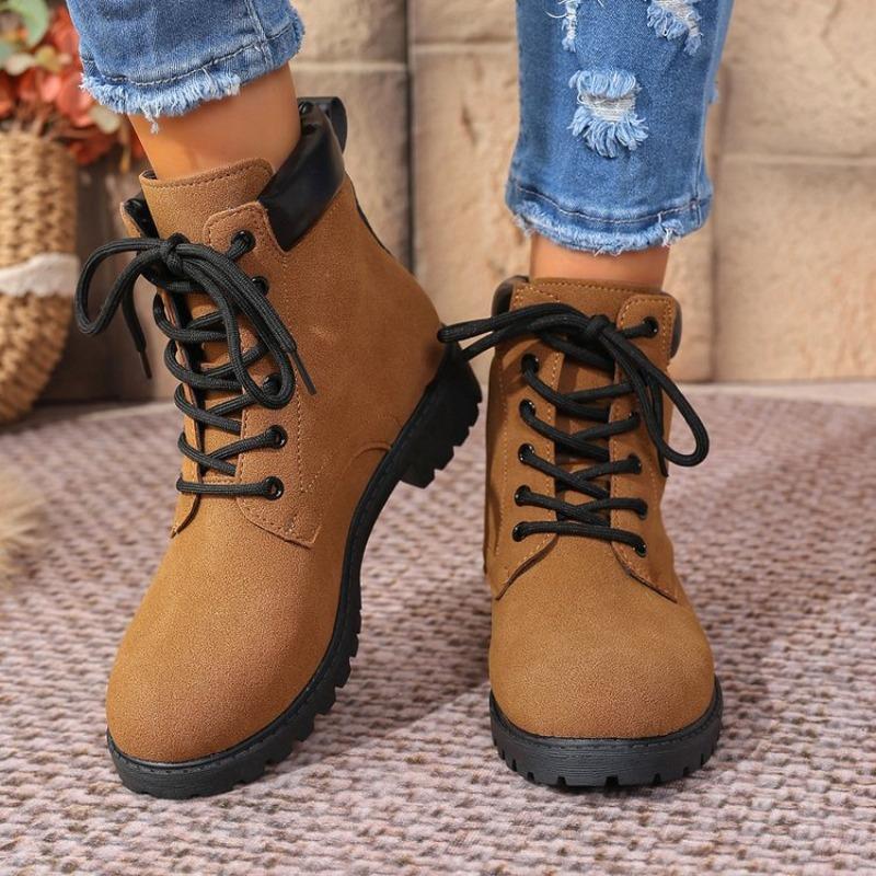 Women's Autumn British Style Matte Thick-Soled Martin Boots - Plus-Size, Student-Friendly, Versatile, Trendy