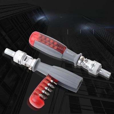 11-Piece Two-Way Telescopic Ratchet Screwdriver Set with Hidden Bits and Unique Heads
