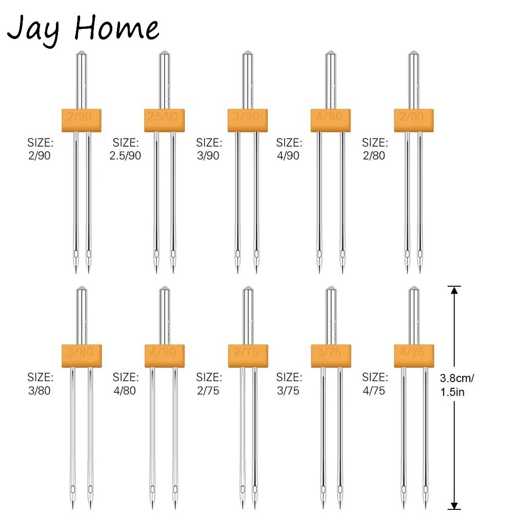 10/4PCS Sewing Machine Needles Double Twin Stretch Needles Pins with Plastic Box for Household Sewing Machine DIY Sewing Tools