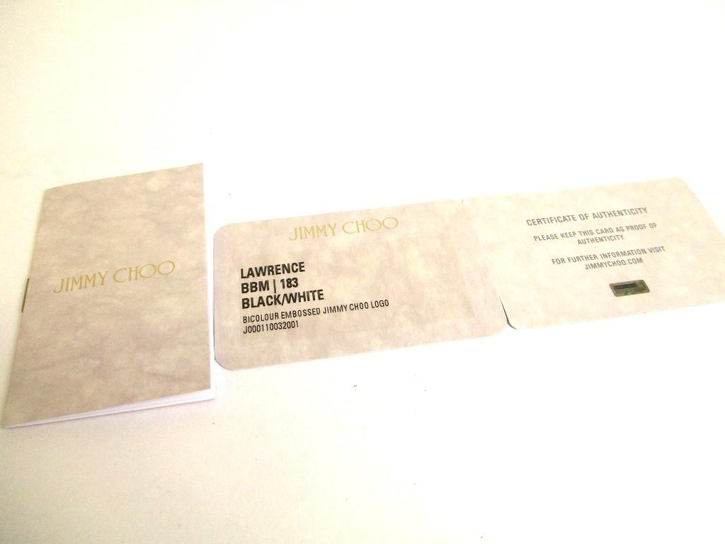 Authentic Jimmy Choo Black White Leather Bifold Wallet Compact Wallet Lawrence #9752  Refurbished