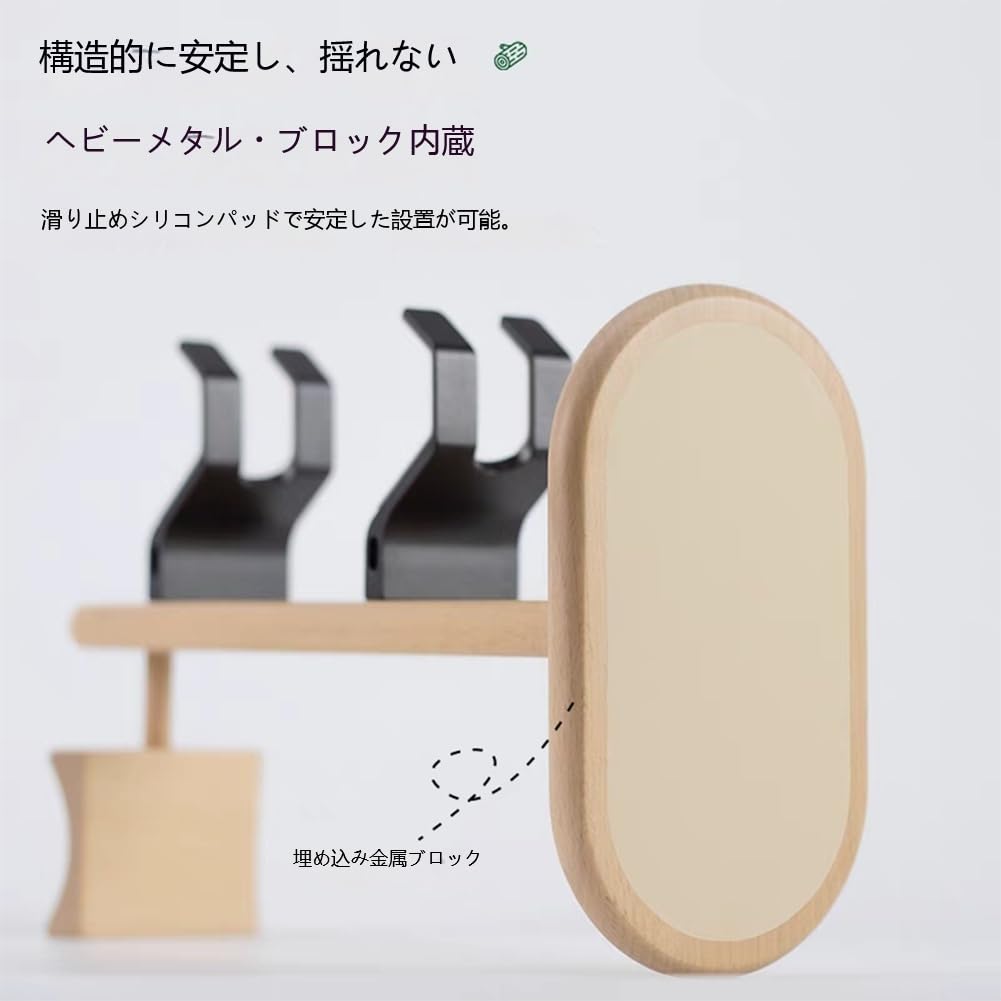 Sakulaya Controller Holder, Stylish Wooden Controller Rest, Headphone Stand, Game Controller Storage Rack, Headset Stand, Gaming Desk Organizer,