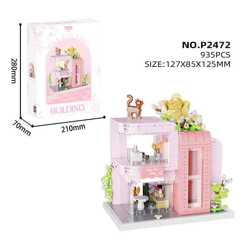Miniature Street View Flowers House Building Blocks Mini Bricks Educational Toys DIY Ornaments Gifts Set