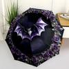 Gothic Bat Design Automatic Folding Umbrella Compact Lightweight For Outdoor Adventurest38