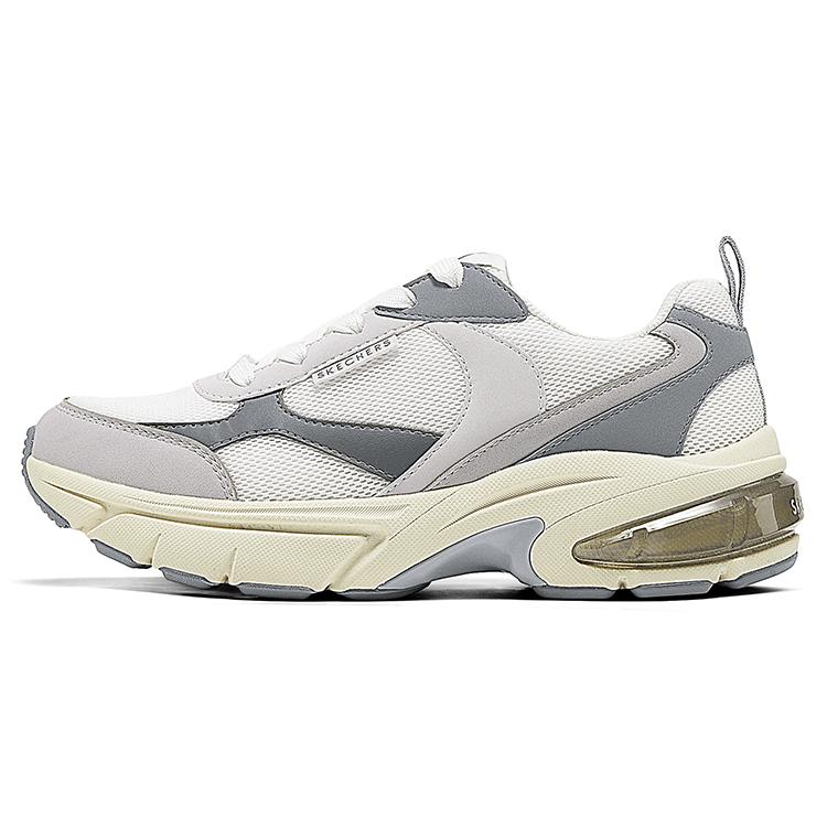 Skechers SKECHER STREET Women White Gray Low Top Dad Shoes Comfortable Versatile Wear Resistant 177352-WGY 35.5