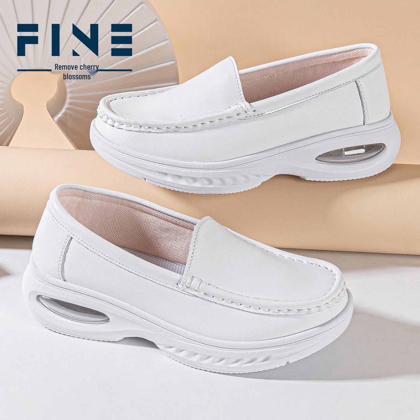 Women s Breathable Cowhide Nurse Shoes with Soft Sole and Large Air Cushion 37 белый