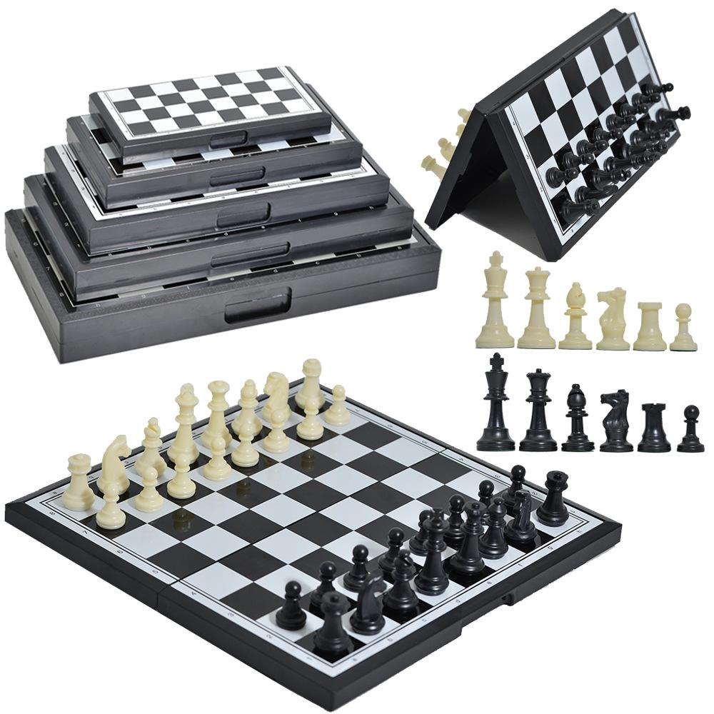 Foldable Magnetic International Chess Set with Convenient Storage