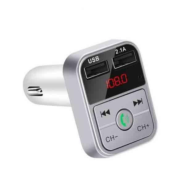 Bil Bluetooth 5.0 FM-sender Trådløs håndfri lydmottaker Auto MP3-spiller 2.1A Dual USB Hurtiglader Biltilbehør