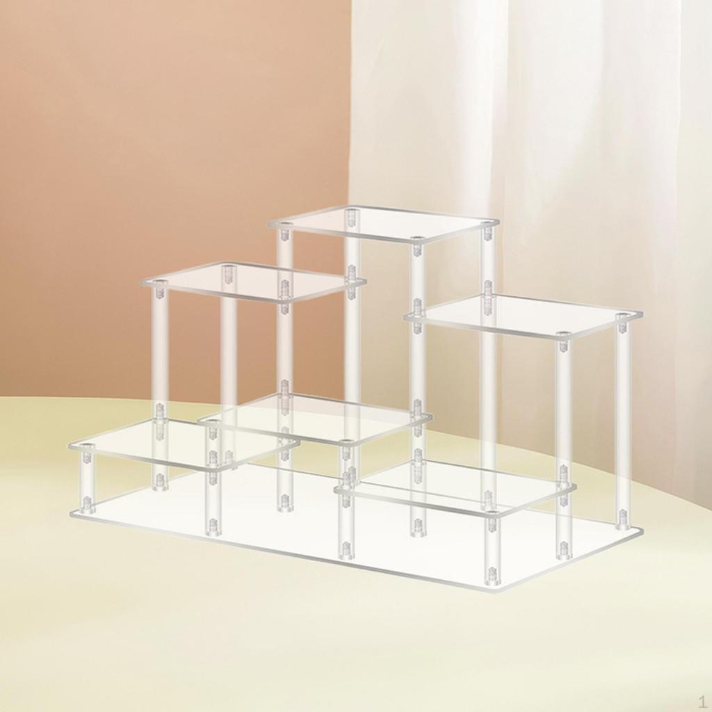 Acrylic Display Riser Stand Showcase Fixtures Elevated Rack Business Living
