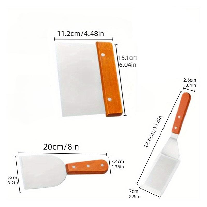 Baking Scraper and Cheese Knife with Wooden Handles Multi Purpose Dough Cutter Chopper for Baking Grilling and Food Preparation