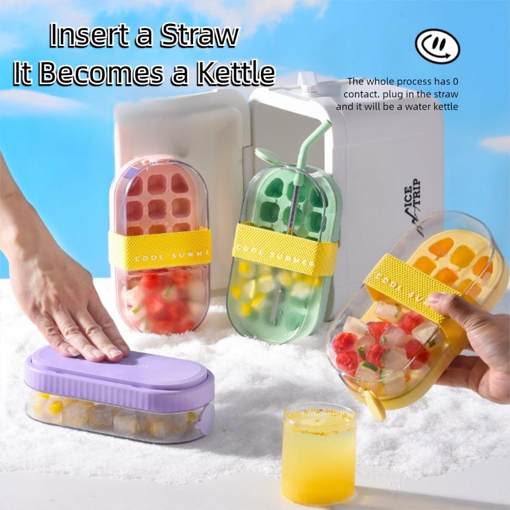 

Food Grade Silicone Ice Tray Mold Press Type DIY Ice Maker Ice Cube Tray Outdoor жовтий