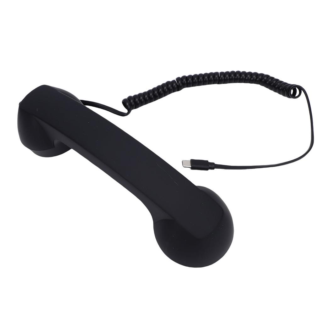 Retro Phone Handset Type C Wired Telephone Handset Handheld Receiver with Mic and Speaker for Conference Call