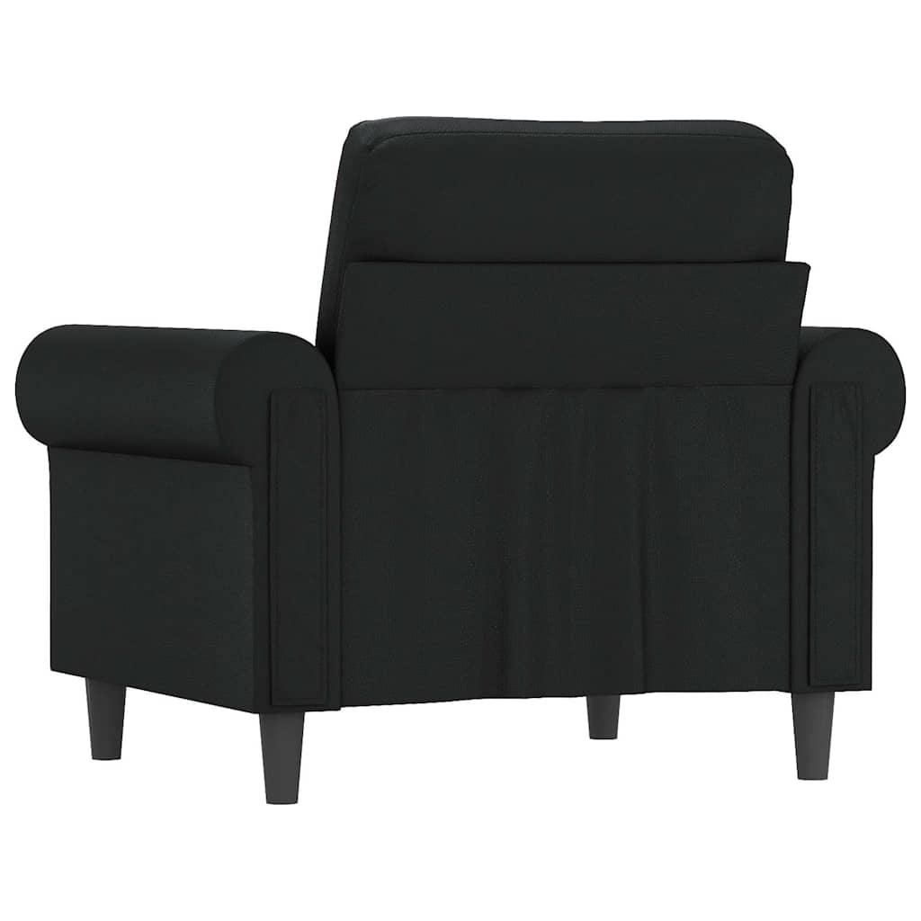 Vidaxl Armchair, Black, 60 Cm, Upholstered In Faux Leather